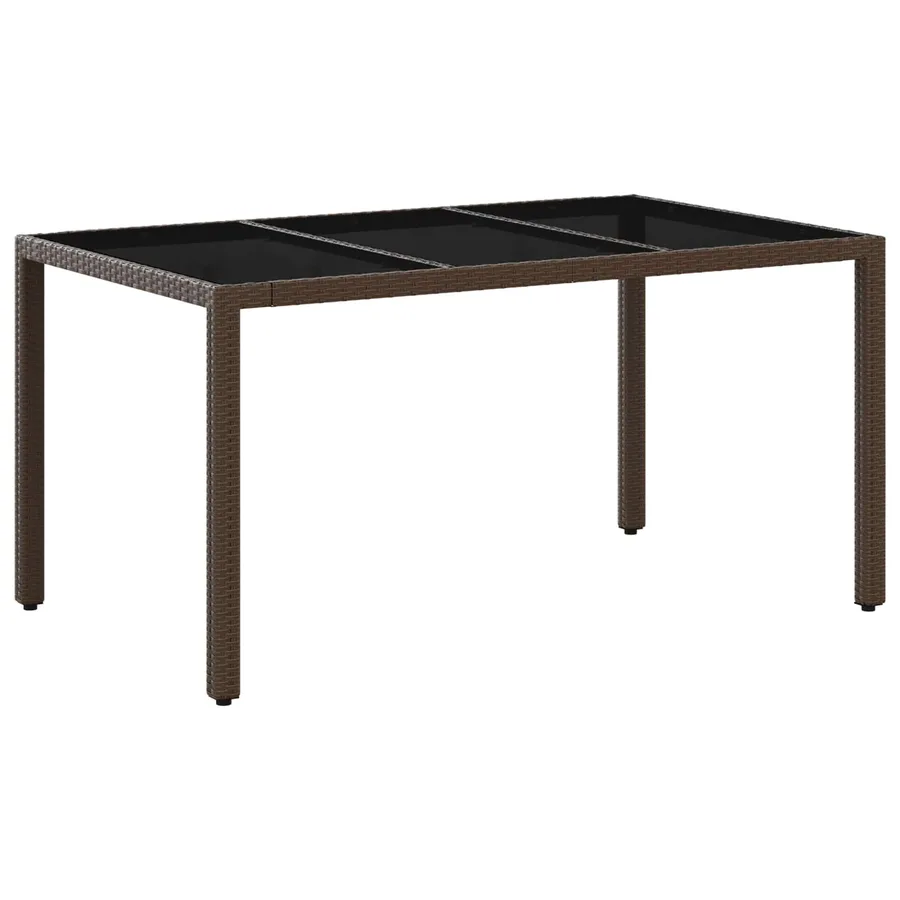 Ensemble de repas extérieur 5 pcs Marron et crème blanche - 5