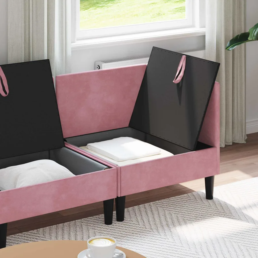 Ensemble de meubles pour le salon 4 pcs Rose Velours - 3