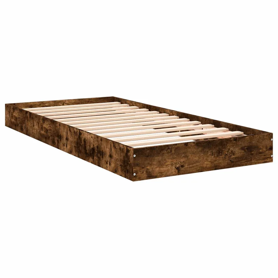 Cadre de lit au sol Chêne fumé 80 x 200 cm Bois d'ingénierie - 3