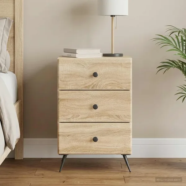 Cabinet de chevet avec tiroir Chêne Sonoma 43 x 41 x 66,5 cm