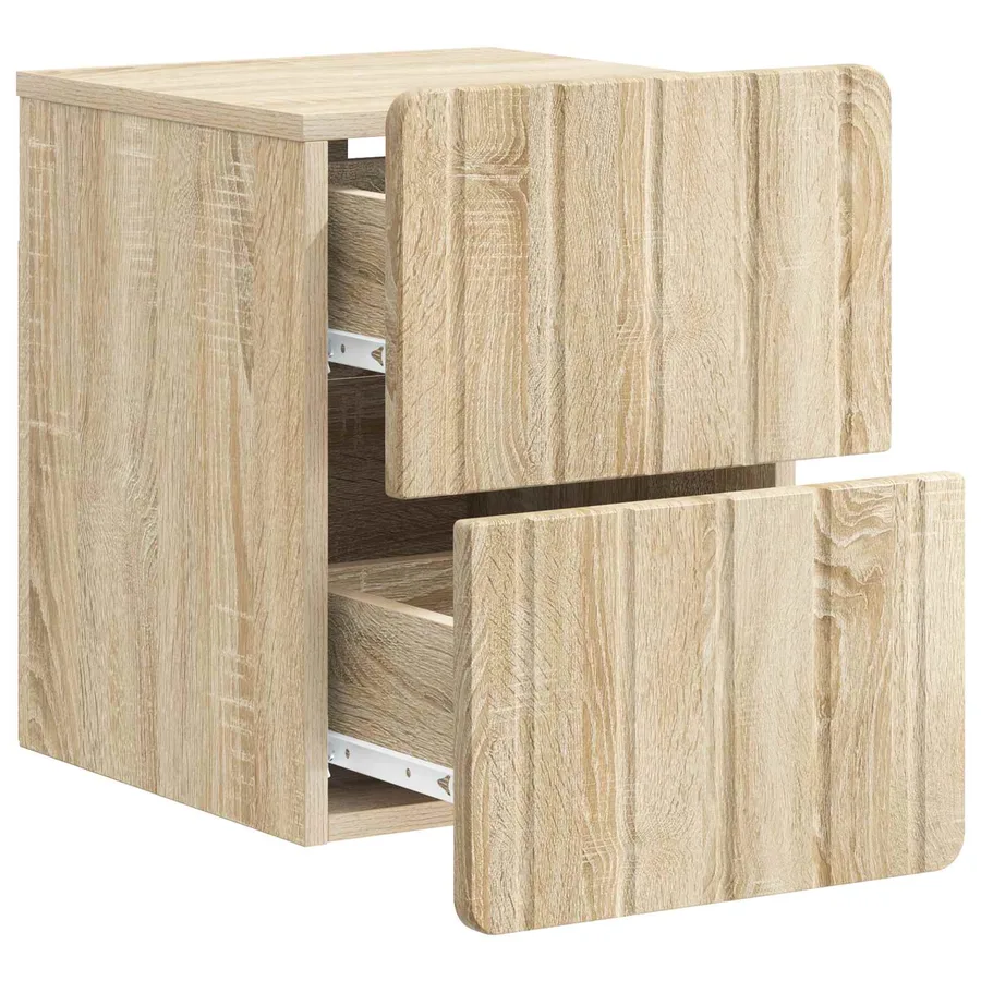Cabinet de chevet mural 2 pcs Chêne Sonoma 33 x 34,5 x 43 cm - 6