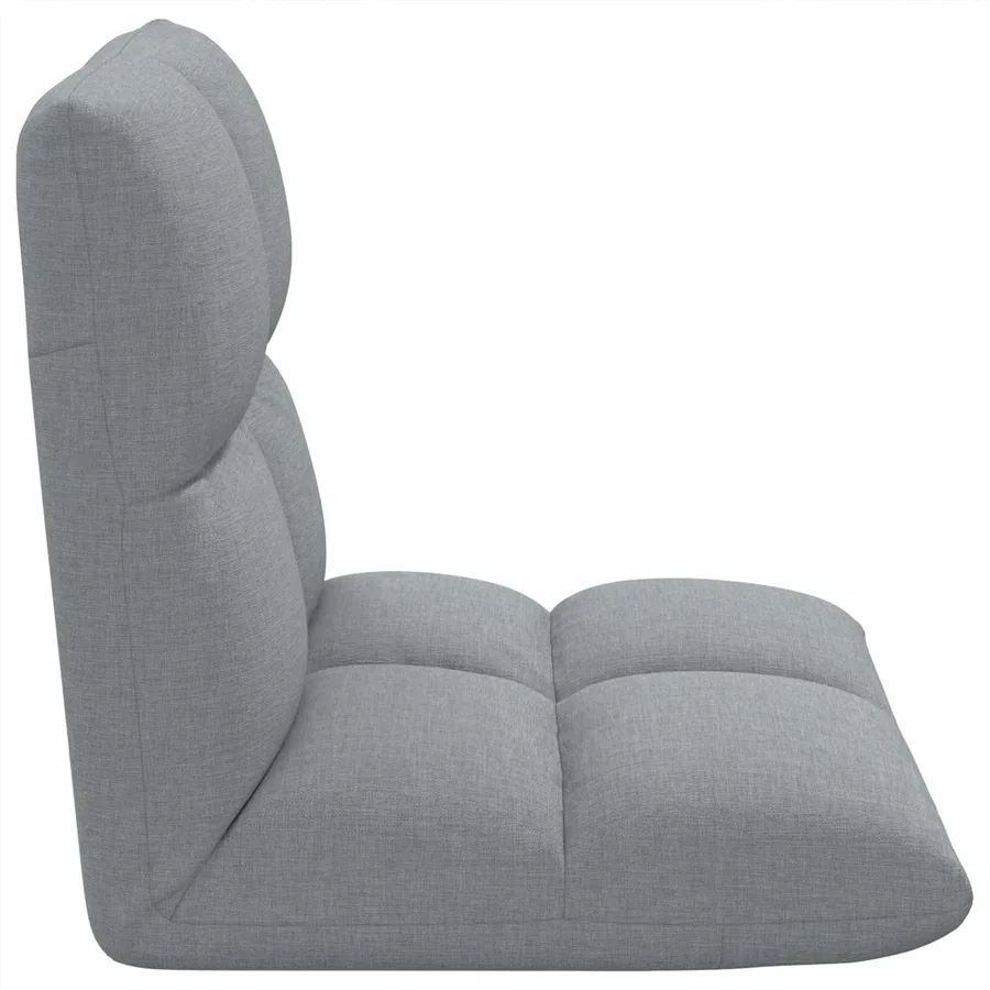 Fauteuil de sol ajustable Gris clair Tissu - 5