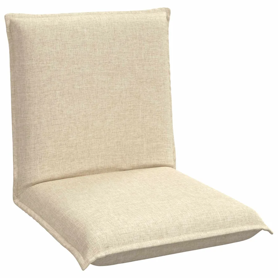 Fauteuil de sol ajustable Crème Tissu - 2