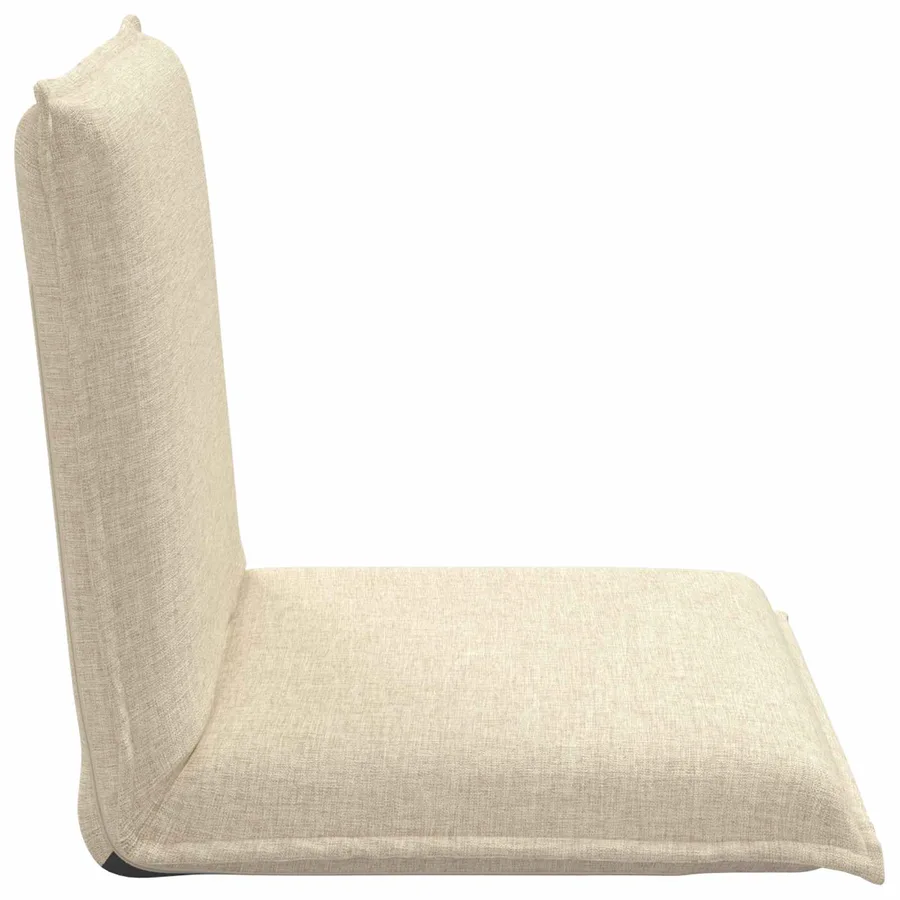 Fauteuil de sol ajustable Crème Tissu - 5