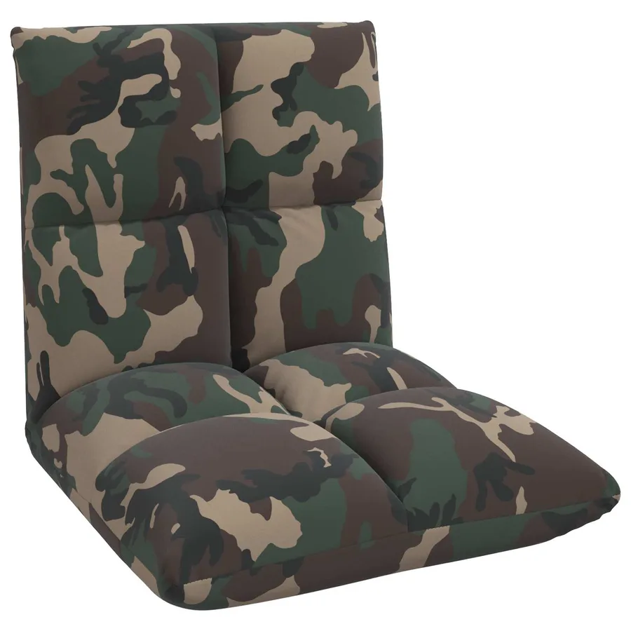 Fauteuil de sol ajustable Vert armée Tissu - 2