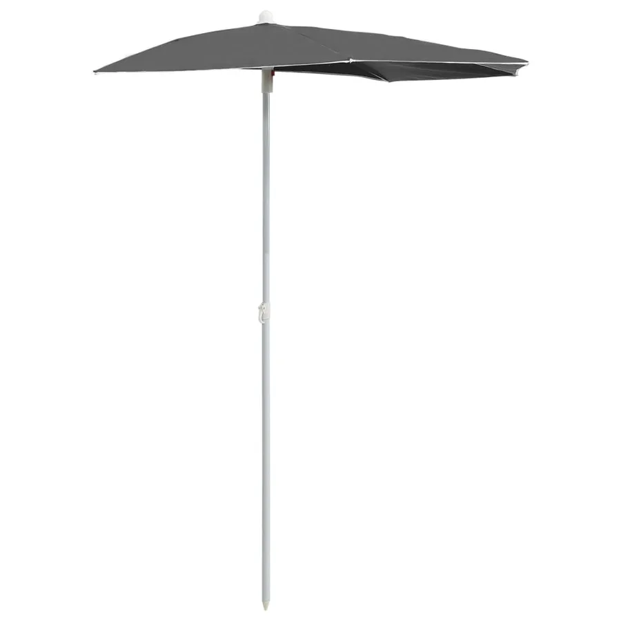 Demi-parasol de jardin avec mât 180x90 cm anthracite - 2