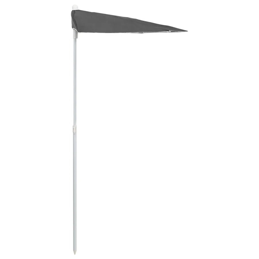 Demi-parasol de jardin avec mât 180x90 cm anthracite - 5