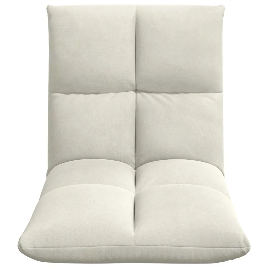 Fauteuil de sol ajustable Crème Velours - 4
