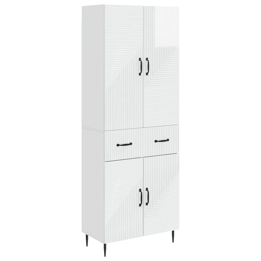 Ensemble de Meubles 2 pcs Blanc brillant 66 x 34,5 x 89,5 cm - 2