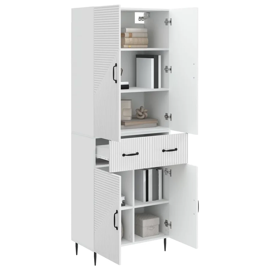 Ensemble de Meubles 2 pcs Blanc brillant 66 x 34,5 x 89,5 cm - 3