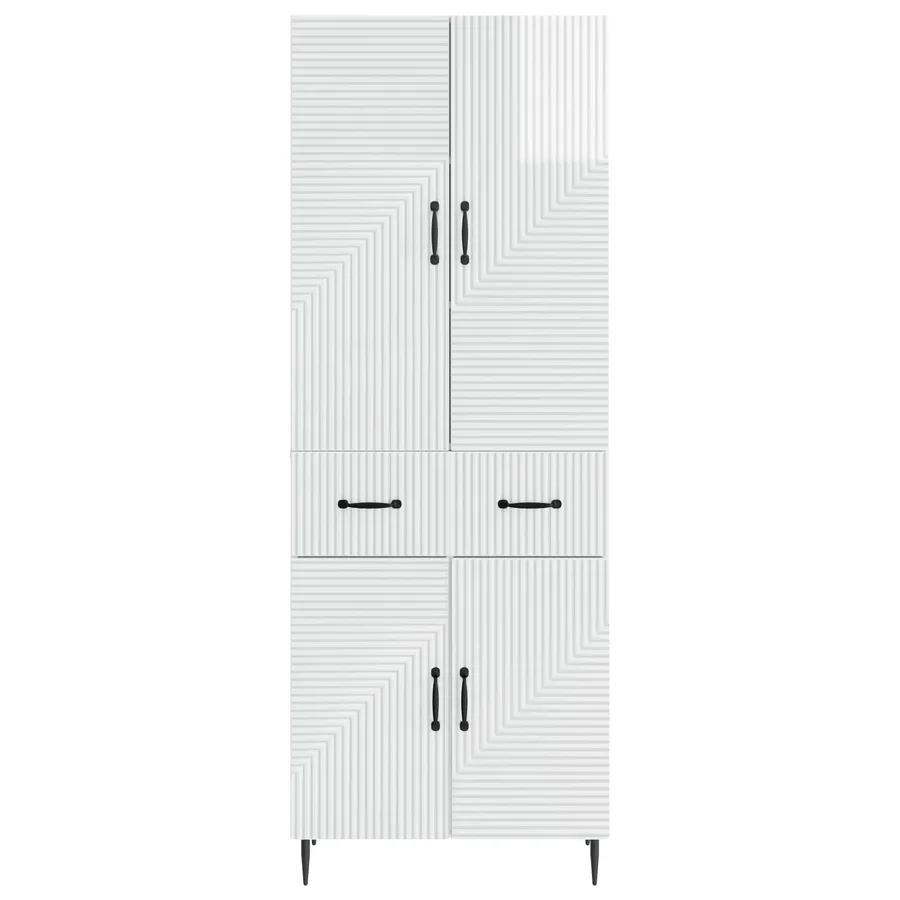Ensemble de Meubles 2 pcs Blanc brillant 66 x 34,5 x 89,5 cm - 5