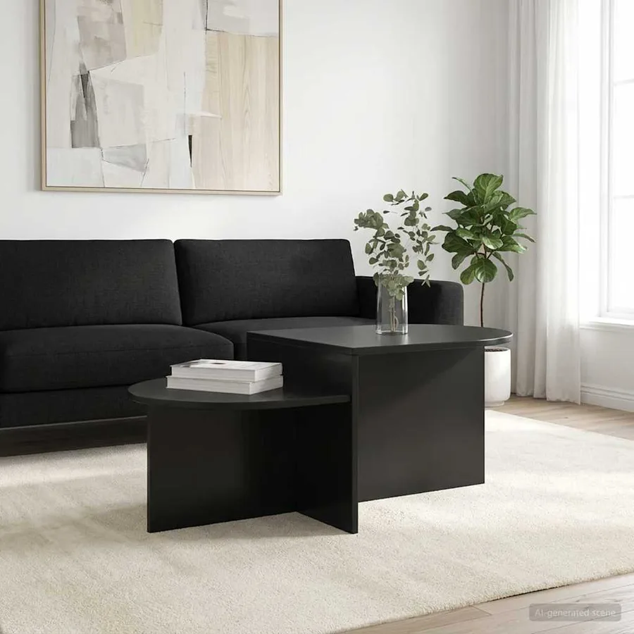 Table basse Chêne noir 100 x 50 x 40 cm Bois d'ingénierie - 4