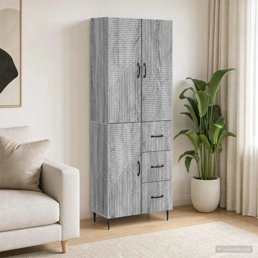 Ensemble de Meubles 2 pcs Sonoma gris 66 x 34,5 x 89,5 cm