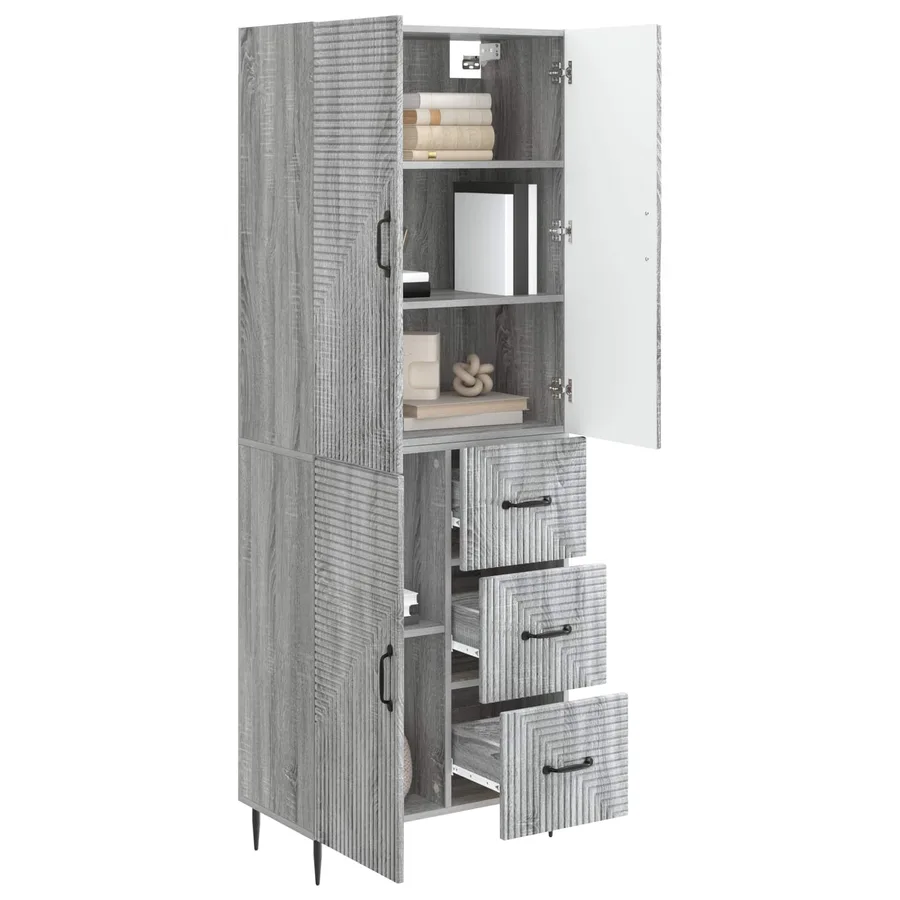 Ensemble de Meubles 2 pcs Sonoma gris 66 x 34,5 x 89,5 cm - 3