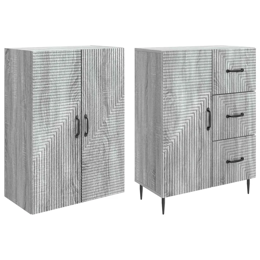 Ensemble de Meubles 2 pcs Sonoma gris 66 x 34,5 x 89,5 cm - 4