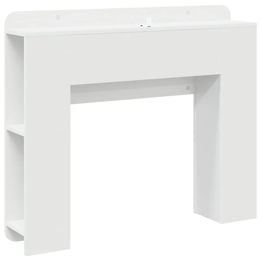 Cabinet de Tête de Lit Blanc brillant Bois d'ingénierie - 7
