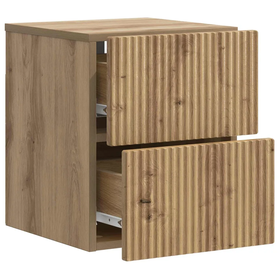 Cabinet de chevet mural 2 pc Chêne artisanal 33 x 34,5 x 40 cm - 6