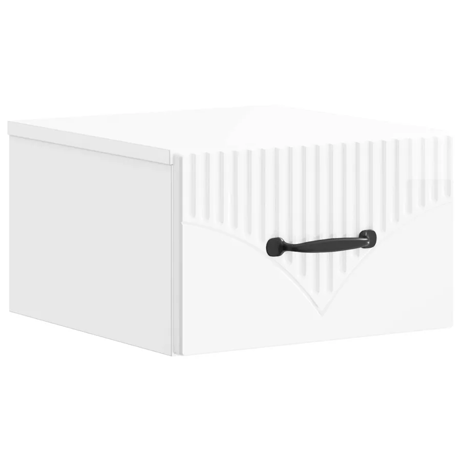 Cabinet de chevet mural Blanc brillant 34,5 x 33 x 20 cm - 2