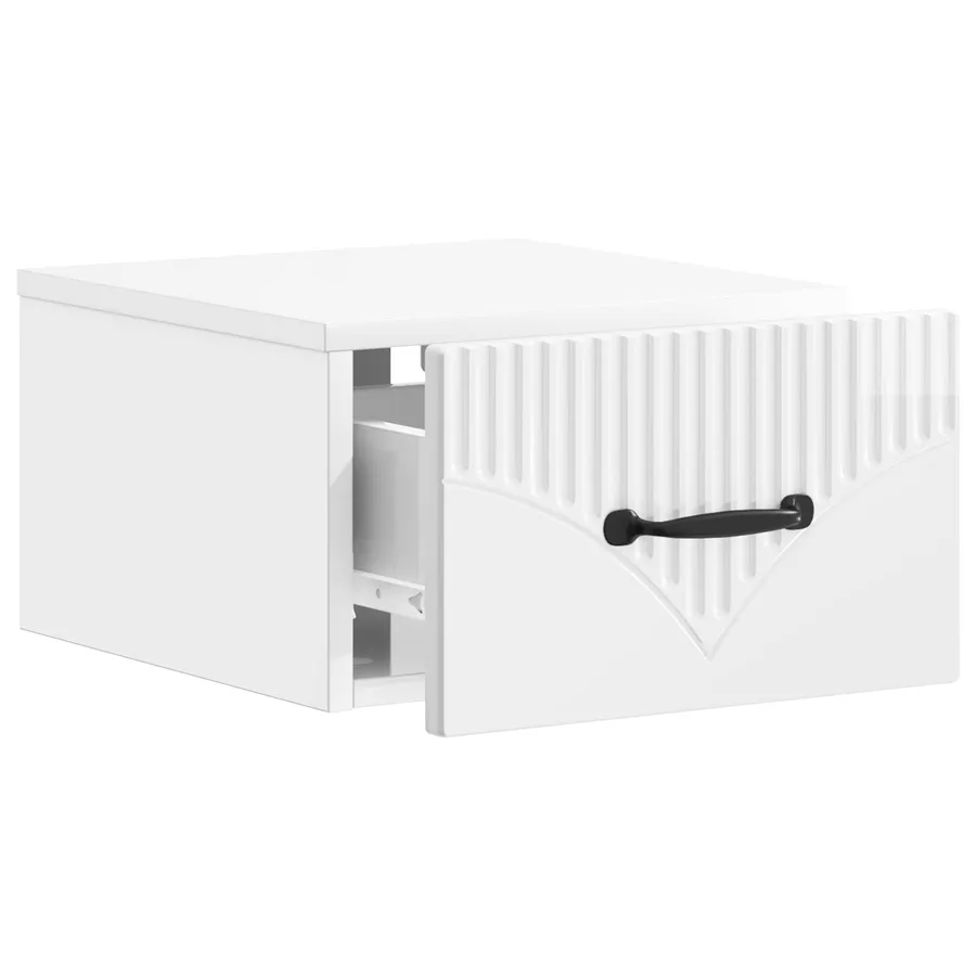 Cabinet de chevet mural Blanc brillant 34,5 x 33 x 20 cm - 4