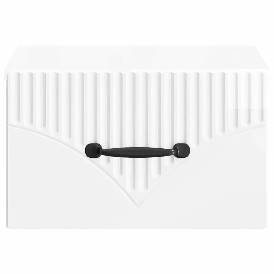 Cabinet de chevet mural Blanc brillant 34,5 x 33 x 20 cm - 5