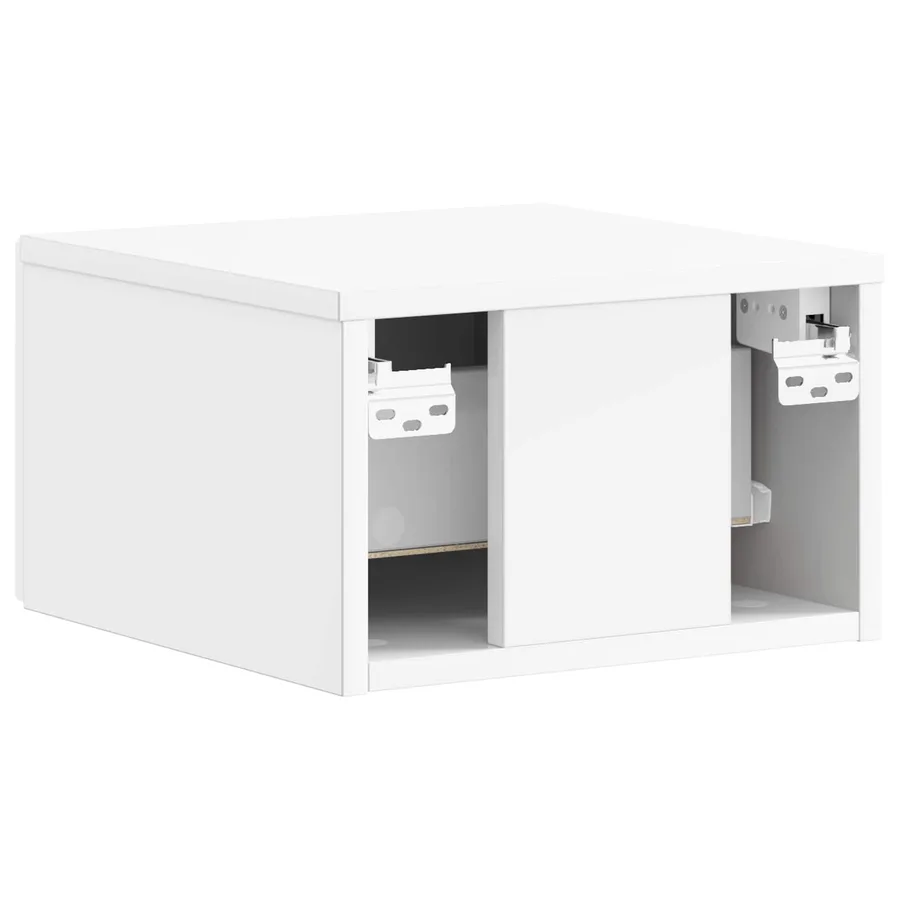 Cabinet de chevet mural Blanc brillant 34,5 x 33 x 20 cm - 7