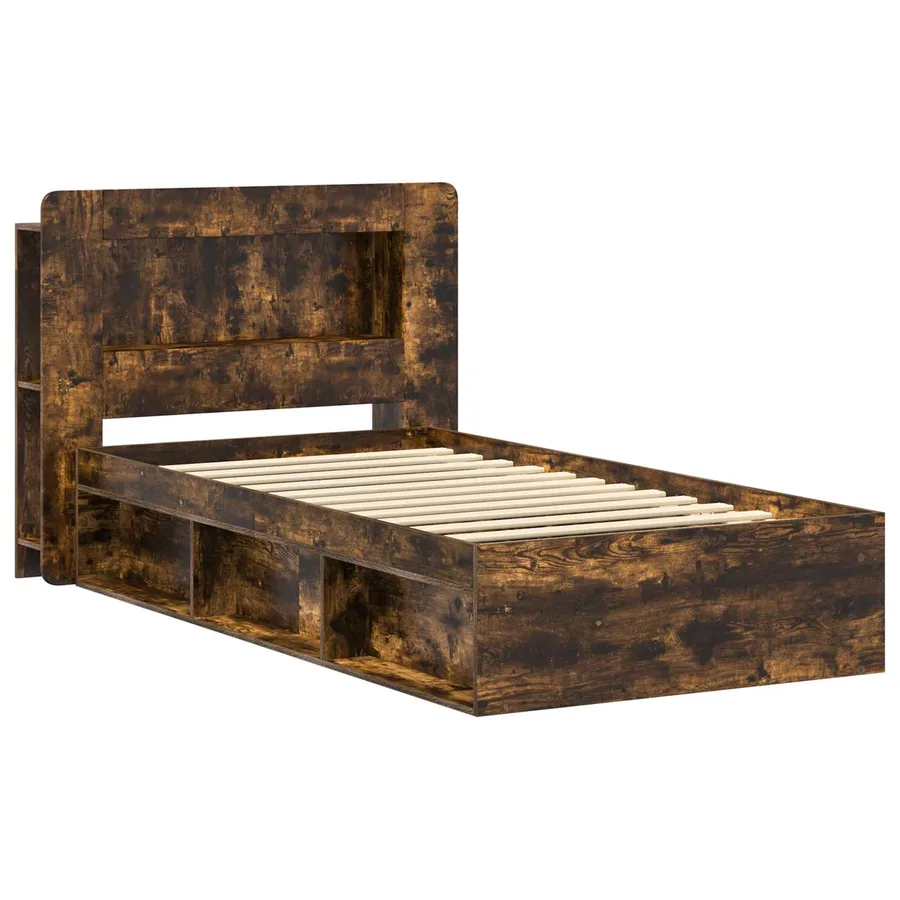 Cadre de lit avec rangement Chêne fumé 75 x 190 cm - 3