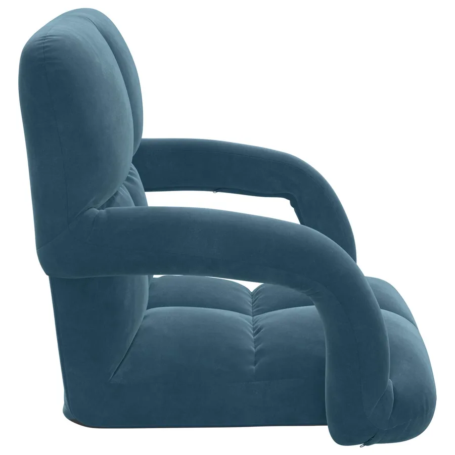 Fauteuil de sol ajustable Bleu Velours - 5
