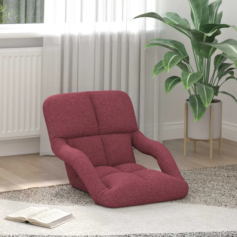Chaise de sol réglable avec accoudoir Bordeaux