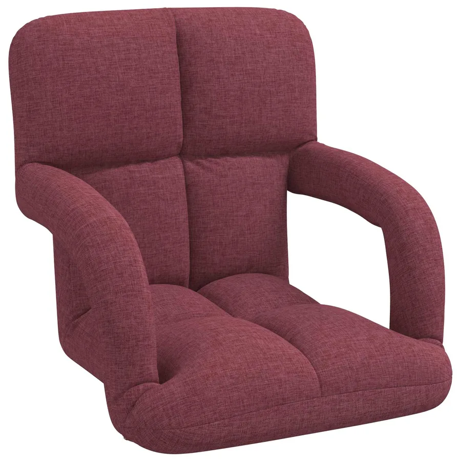 Chaise de sol réglable avec accoudoir Bordeaux - 2
