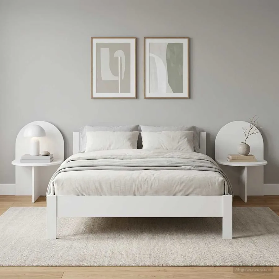 Table de chevet 2 pcs Blanc 48 x 49 x 65 cm Bois d’ingénierie