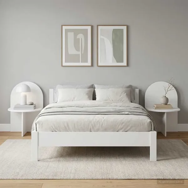 Table de chevet 2 pcs Blanc 48 x 49 x 65 cm Bois d’ingénierie