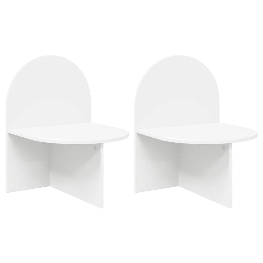 Table de chevet 2 pcs Blanc 48 x 49 x 65 cm Bois d’ingénierie - 2