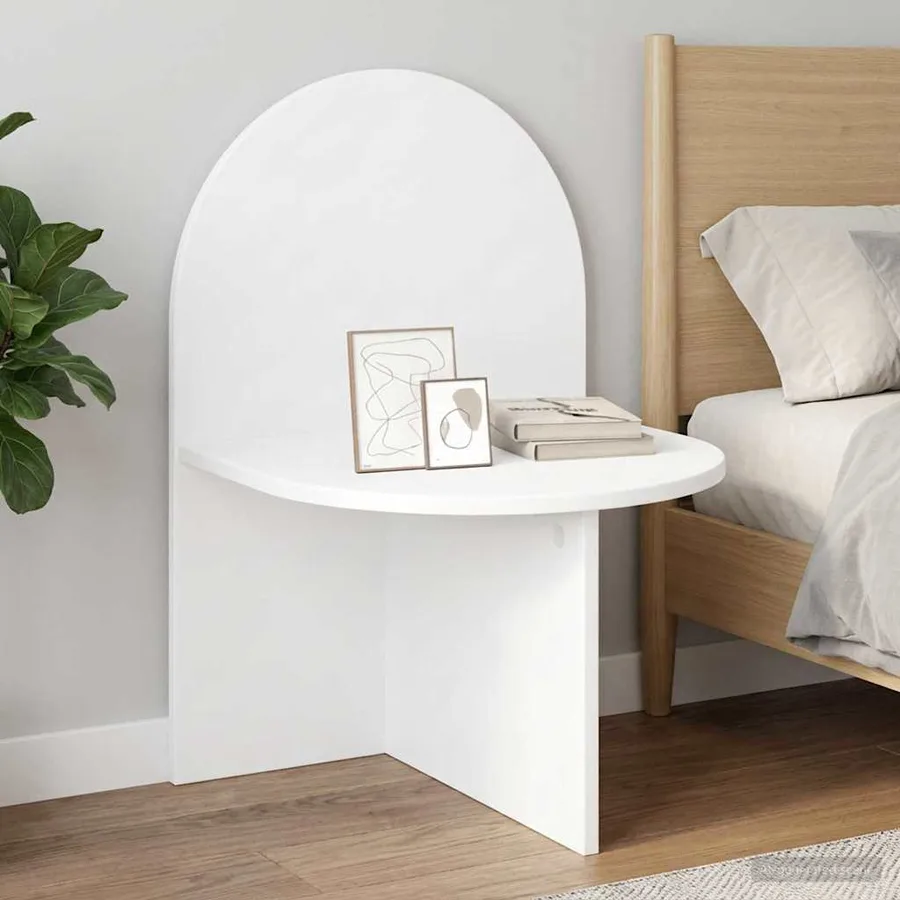 Table de chevet 2 pcs Blanc 48 x 49 x 65 cm Bois d’ingénierie - 4