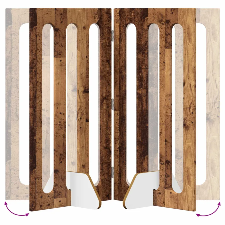 Clôture pliable pour animaux 2 pcs Bois de chêne - 7