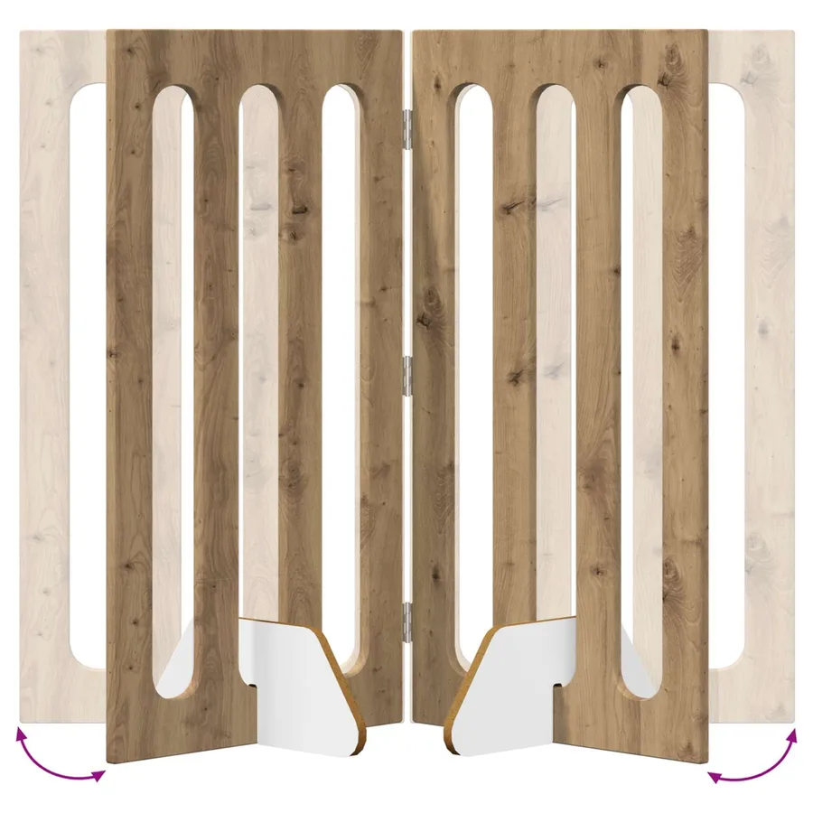 Clôture pliable pour animaux 2 pcs Chêne Artisanal - 7