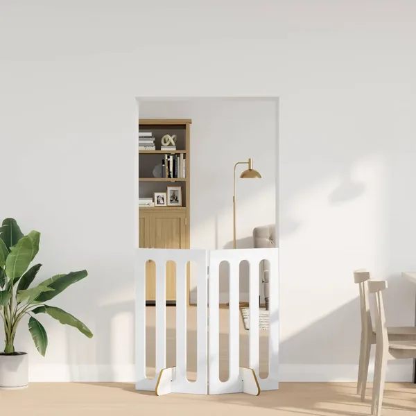 Clôture pliable pour animaux 2 pcs Blanc Brillant