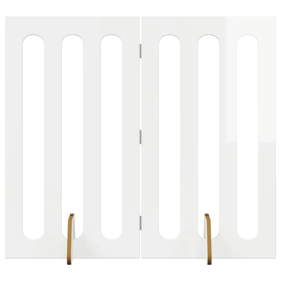 Clôture pliable pour animaux 2 pcs Blanc Brillant - 2