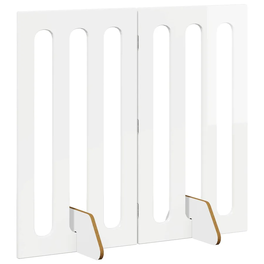 Clôture pliable pour animaux 2 pcs Blanc Brillant - 3