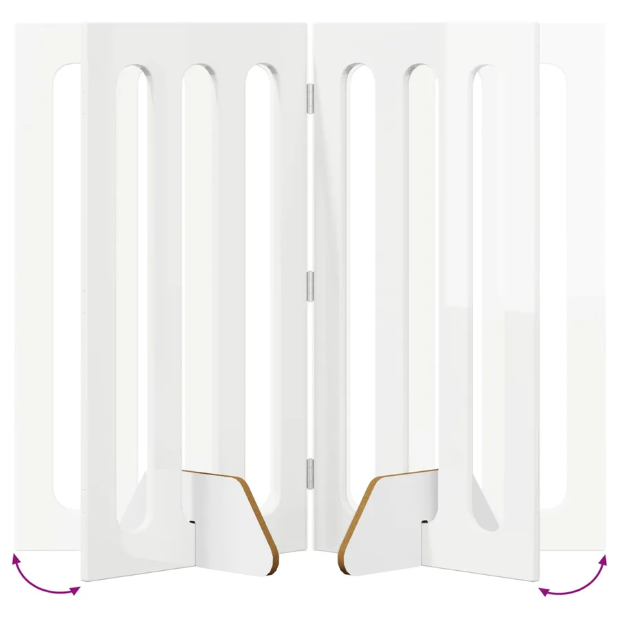 Clôture pliable pour animaux 2 pcs Blanc Brillant - 7