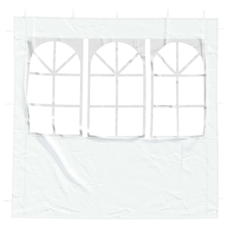 Mur de tente de fête 2 pcs 200 x 195 cm Blanc PE et acier - 3