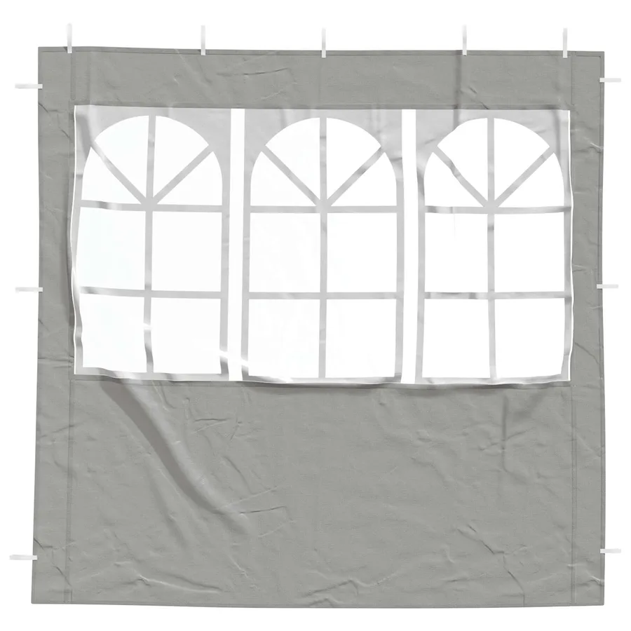 Mur de tente de fête 2 pcs 200 x 195 cm Gris clair PE et acier - 3