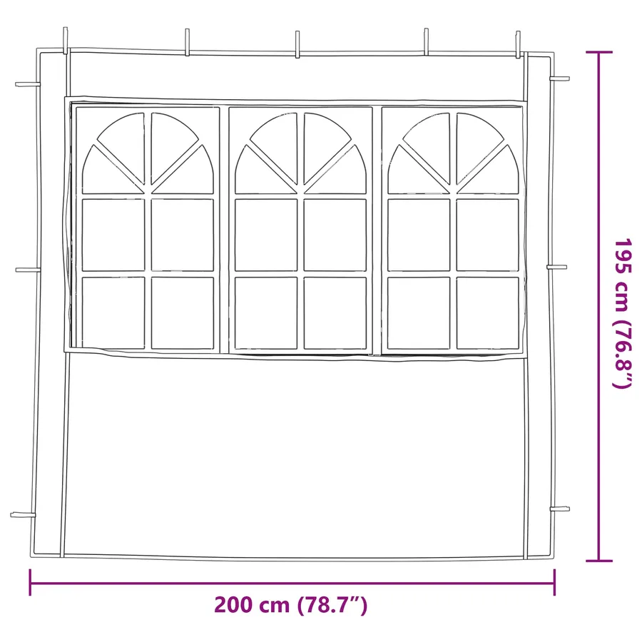 Mur de tente de fête 2 pcs 200 x 195 cm Gris clair PE et acier - 6