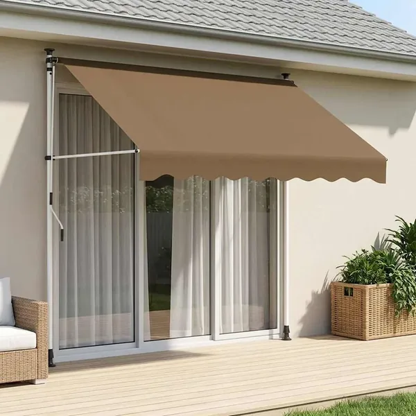 Auvent rétractable manuel Beige 150 cm