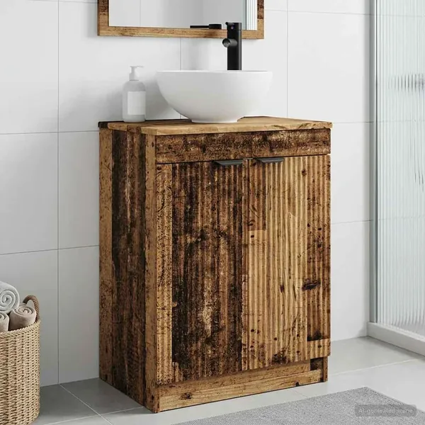 Meuble de salle de bain avec évier Bois ancien 54 x 35 x 83 cm