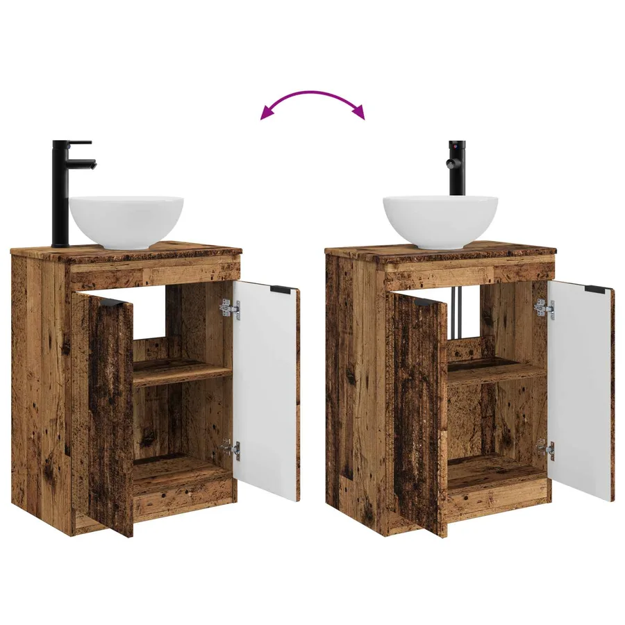 Meuble de salle de bain avec évier Bois ancien 54 x 35 x 83 cm - 11