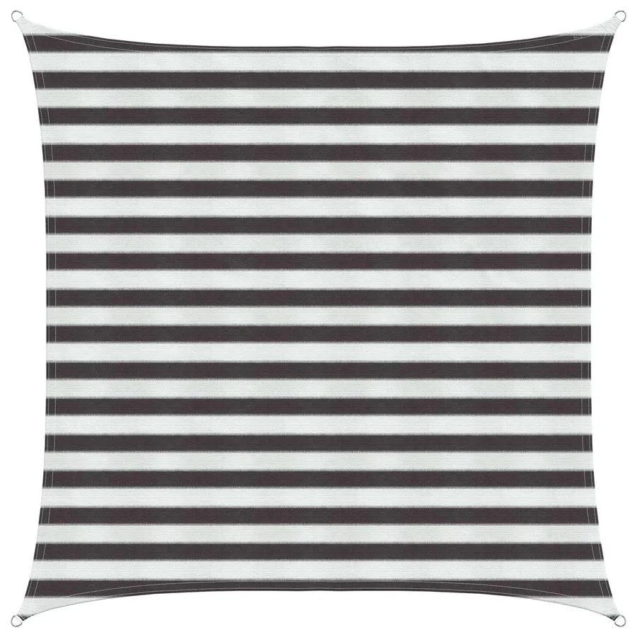 Voile d'ombre Anthracite et blanc 2 x 2 m HDPE