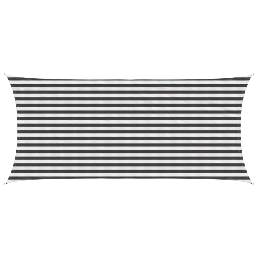 Voile d'ombre Anthracite et blanc 2 x 4 m HDPE