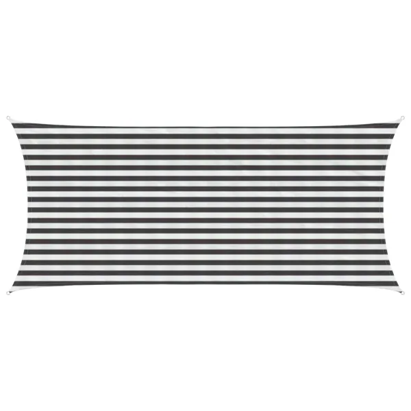 Voile d'ombre Anthracite et blanc 2 x 4 m HDPE