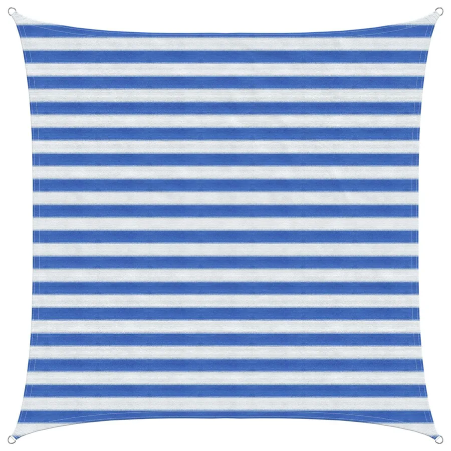 Voile d'ombre Bleu et Blanc 2 x 2 m HDPE