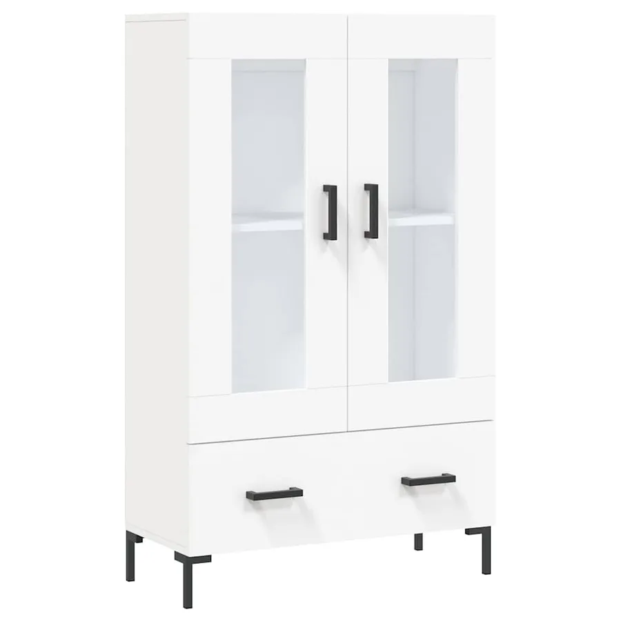 Buffet haut blanc 69,5x31x115 cm bois d'ingénierie - 2